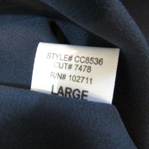 Gibson X Glam Steph Taylor Jackson Blouse Pleated Chiffon Ruffle Sleeve Blue - Picture 8 of 12